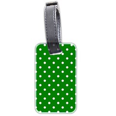 1950 Green White Dots Luggage Tag (two Sides) by SomethingForEveryone