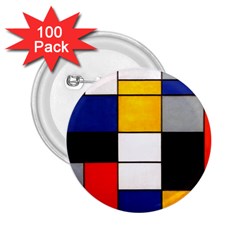 Composition A By Piet Mondrian 2 25  Buttons (100 Pack)  by maximumstreetcouture