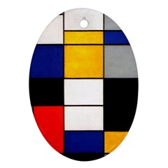 Composition A By Piet Mondrian Oval Ornament (two Sides) by maximumstreetcouture
