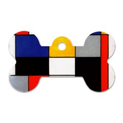 Composition A By Piet Mondrian Dog Tag Bone (one Side) by maximumstreetcouture