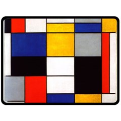 Composition A By Piet Mondrian Double Sided Fleece Blanket (large) 