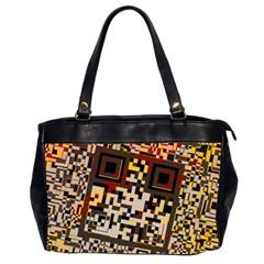 Root Humanity Bar And Qr Code Combo In Brown Oversize Office Handbag (2 Sides) by WetdryvacsLair