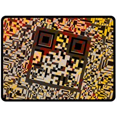 Root Humanity Bar And Qr Code Combo In Brown Fleece Blanket (large)  by WetdryvacsLair