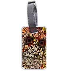 Root Humanity Bar And Qr Code Combo In Brown Luggage Tag (one Side) by WetdryvacsLair