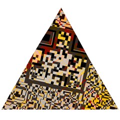 Root Humanity Bar And Qr Code Flash Orange And Purple Wooden Puzzle Triangle by WetdryvacsLair