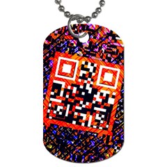 Root Humanity Bar And Qr Code In Flash Orange And Purple Dog Tag (one Side) by WetdryvacsLair