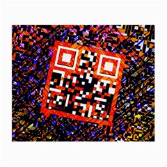 Root Humanity Bar And Qr Code In Flash Orange And Purple Small Glasses Cloth by WetdryvacsLair