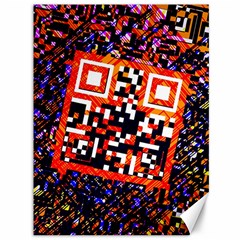 Root Humanity Bar And Qr Code In Flash Orange And Purple Canvas 36  X 48 