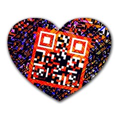 Root Humanity Bar And Qr Code in Flash Orange and Purple Heart Mousepads