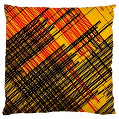 Root Humanity Orange Yellow And Black Large Flano Cushion Case (one Side) by WetdryvacsLair