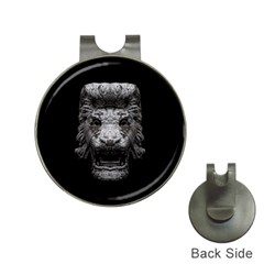 Creepy Lion Head Sculpture Artwork 2 Hat Clips With Golf Markers by dflcprintsclothing