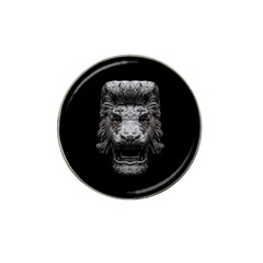 Creepy Lion Head Sculpture Artwork 2 Hat Clip Ball Marker by dflcprintsclothing