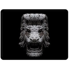 Creepy Lion Head Sculpture Artwork 2 Double Sided Fleece Blanket (large)  by dflcprintsclothing