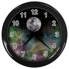 Opal Moon Wall Clock (black) by Catofmosttrades