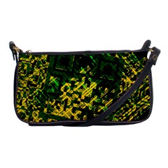 Root Humanity Bar And Qr Code Green And Yellow Doom Shoulder Clutch Bag by WetdryvacsLair