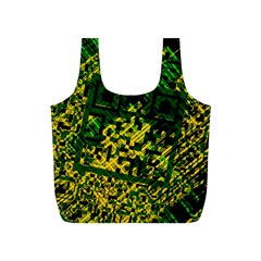 Root Humanity Bar And Qr Code Green And Yellow Doom Full Print Recycle Bag (s) by WetdryvacsLair
