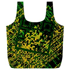 Root Humanity Bar And Qr Code Green And Yellow Doom Full Print Recycle Bag (xxxl) by WetdryvacsLair