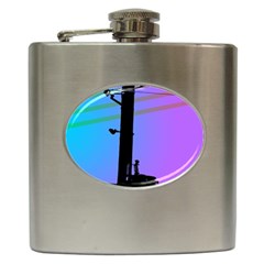 Vaporwave Wires And Transformer Hip Flask (6 Oz) by WetdryvacsLair