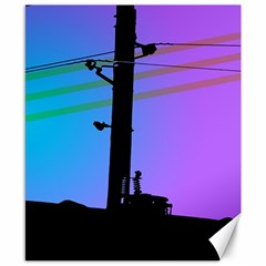 Vaporwave Wires And Transformer Canvas 8  X 10  by WetdryvacsLair