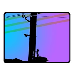 Vaporwave Wires And Transformer Double Sided Fleece Blanket (small)  by WetdryvacsLair