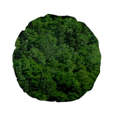 Leafy Forest Landscape Photo Standard 15  Premium Round Cushions by dflcprintsclothing