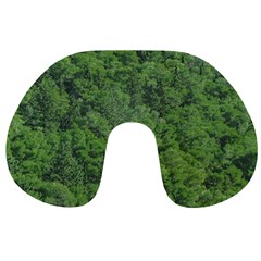 Leafy Forest Landscape Photo Travel Neck Pillow by dflcprintsclothing