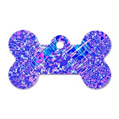 Root Humanity Bar And Qr Code Combo In Purple And Blue Dog Tag Bone (one Side) by WetdryvacsLair