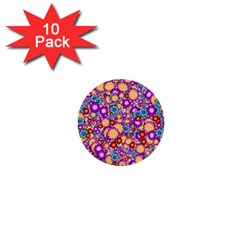 Flower Bomb1 1  Mini Buttons (10 Pack)  by PatternFactory