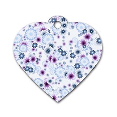 Flower Bomb 4 Dog Tag Heart (one Side) by PatternFactory