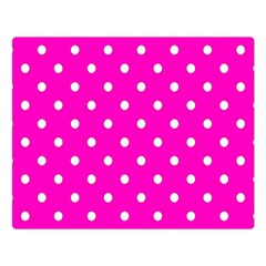 1950 Hello Pink White Dots Double Sided Flano Blanket (large)  by SomethingForEveryone