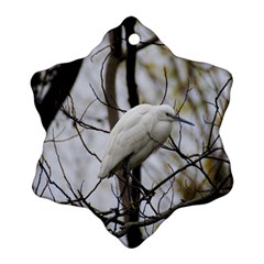 White Egret Ornament (snowflake) by SomethingForEveryone