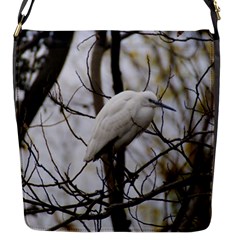 White Egret Flap Closure Messenger Bag (s)