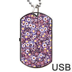 Flower Bomb 3 Dog Tag Usb Flash (one Side) by PatternFactory