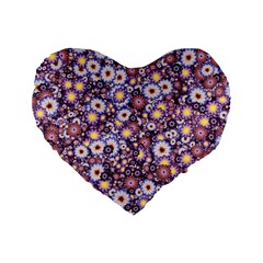 Flower Bomb 3 Standard 16  Premium Heart Shape Cushions