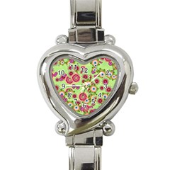 Flower Bomb 6 Heart Italian Charm Watch by PatternFactory