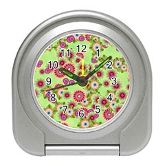 Flower Bomb 6 Travel Alarm Clock by PatternFactory