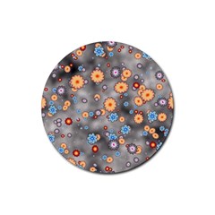 Flower Bomb 12 Rubber Coaster (round)  by PatternFactory