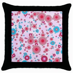 Flower Bomb 11 Throw Pillow Case (black) by PatternFactory