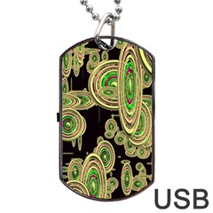 Concentric Circles B Dog Tag Usb Flash (one Side) by PatternFactory