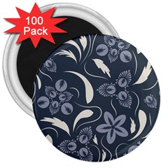 Folk Flowers Pattern  3  Magnets (100 Pack) by Eskimos