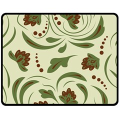 Folk Flowers Pattern  Fleece Blanket (medium) 