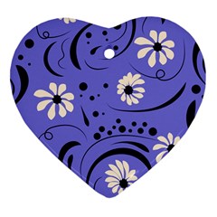 Folk Flowers Pattern  Ornament (heart) by Eskimos