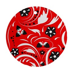Folk Flowers Pattern  Round Ornament (two Sides)