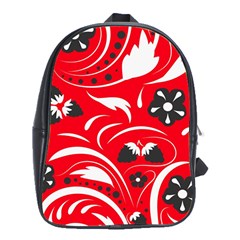 Folk Flowers Pattern  School Bag (xl) by Eskimos