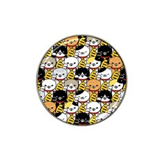 Cat-seamless-pattern-lucky-cat-japan-maneki-neko-vector-kitten-calico-pet-scarf-isolated-repeat-back Hat Clip Ball Marker (10 Pack) by elchino