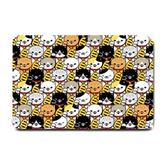 Cat-seamless-pattern-lucky-cat-japan-maneki-neko-vector-kitten-calico-pet-scarf-isolated-repeat-back Small Doormat 