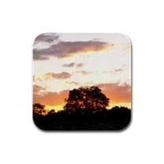 Sunset Gaze - Jonora Records Apparel Rubber Square Coaster (4 Pack)  by JonoraRecordsApparel