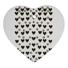 Hearts And Pearls For Love And Plants For Peace Ornament (Heart)