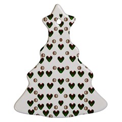 Hearts And Pearls For Love And Plants For Peace Ornament (christmas Tree)  by pepitasart