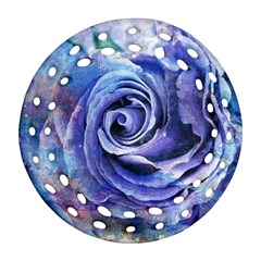 Watercolor-rose-flower-romantic Round Filigree Ornament (two Sides)